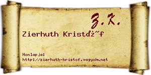 Zierhuth Kristóf névjegykártya